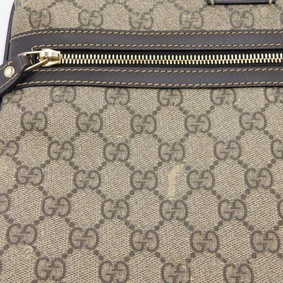 Gucci GG Supreme Coated Canvas Flat Messenger Bag | Beige Ebony | Fair Condition - Picture 5 of 16
